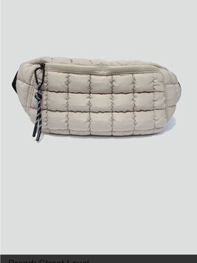 Street Level Quilted Cream Crossbody Waist Bag